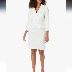 Nipon Boutique White Blazer Skirt Set NWT